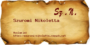 Szuromi Nikoletta névjegykártya